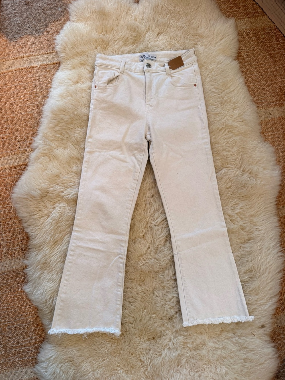 Zara Cream Flare-Leg Jeans